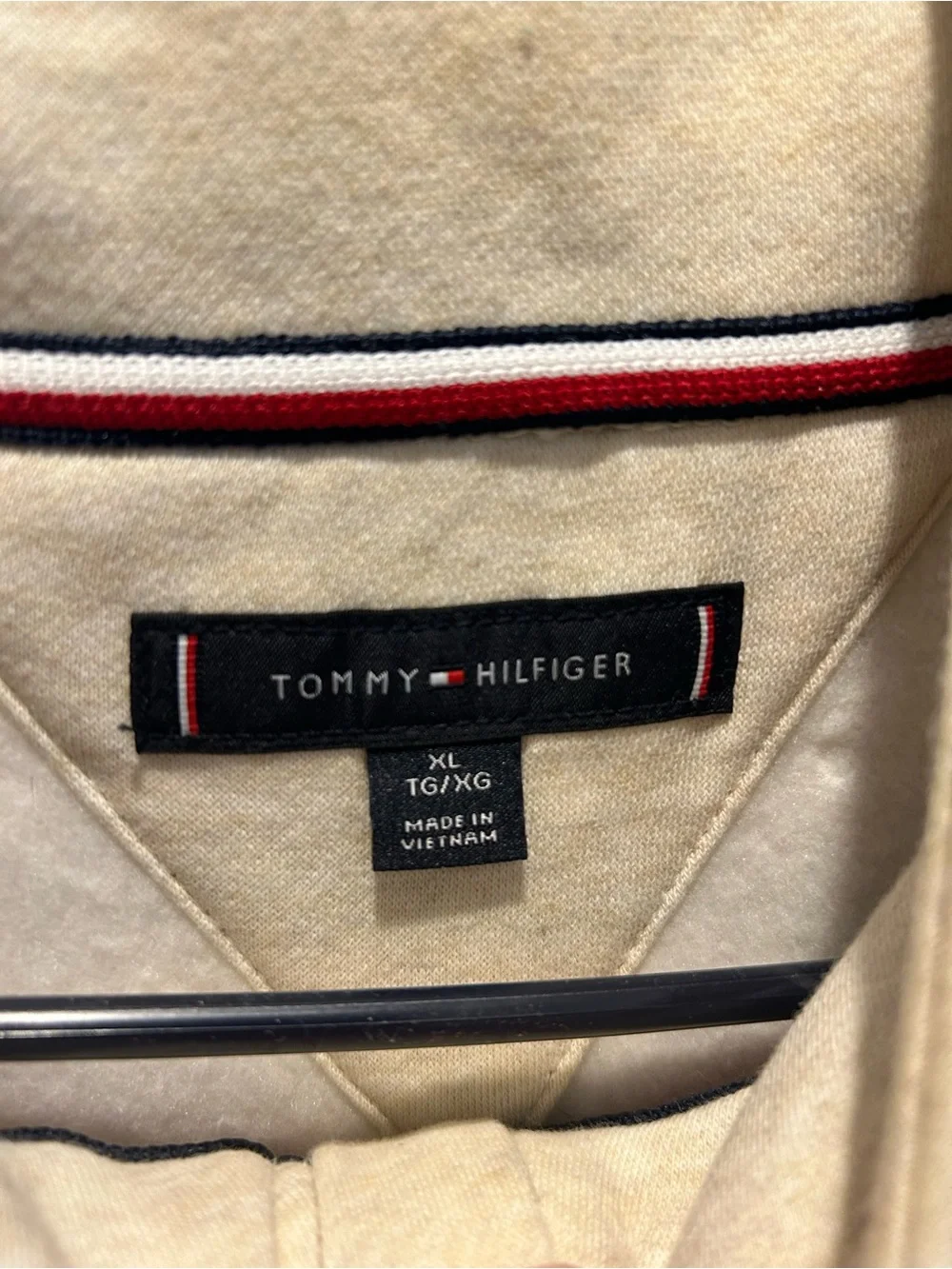 Tommy Hilfiger Men's Cream Zip-Up Mock Neck Sweater